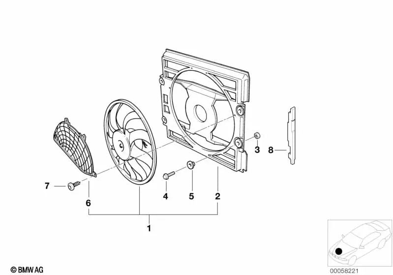 Sellado del costado derecho para BMW E52 Z8 (OEM 64548384058). Original BMW