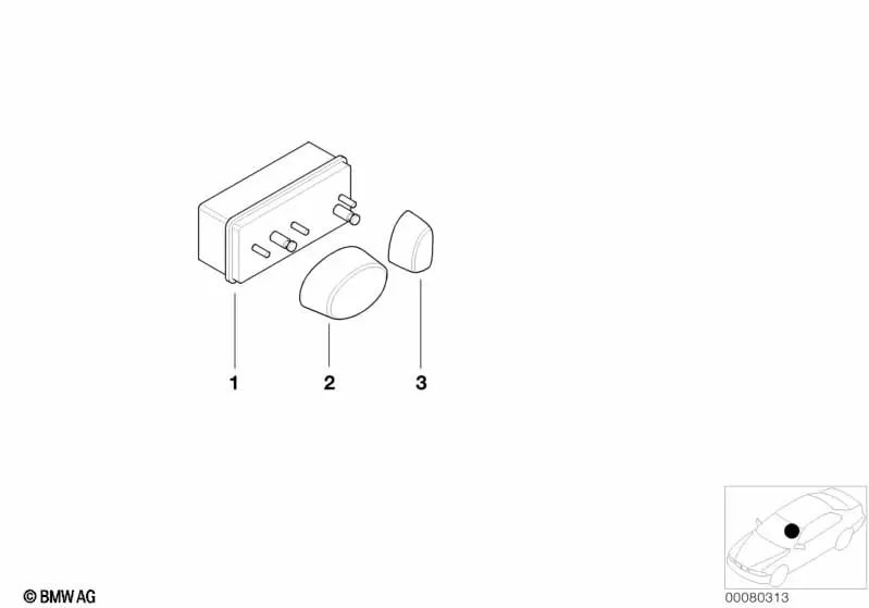 Botón ajuste del respaldo delantero izquierdo para BMW Z8 E52 (OEM 61318382295). Original BMW.