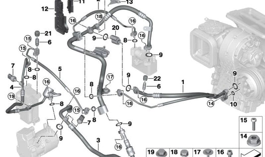 Tubo de escape doble OEM 64505A35844 para BMW (Modelos compatibles: F07, F10, F11, F18). Original BMW.