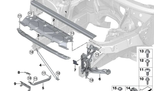 Linke vordere Wandhalterung für BMW X5 F95, G05, G18, X6 F96, G06, X7 G07, XM G09 (OEM 51647445101). Original BMW