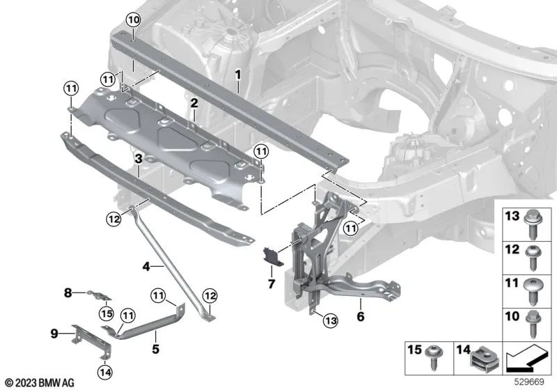 Tornillo hexagonal para BMW Serie 2 G42, G87, U06; Serie 3 G20, G21, G28, G80, G81; Serie 4 G22, G23, G26, G82, G83; Serie 5 F90, G30, G31, G38, G60; Serie 6 G32; Serie 7 G11, G12, G70; Serie 8 F91, F92, F93, G14, G15, G16; i I20; X1 U11, U12; X3 G01; X5