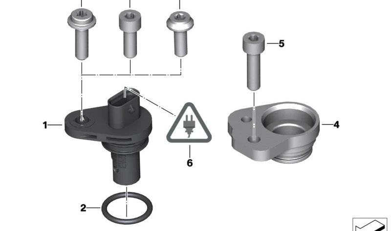 Sensor del cigüeñal OEM 13628623437 para BMW F90, G30, G31, G90, F06, F12, F13, G11, G12, G70, F91, F92, F93, G14, G15, G16, F15, G05, F85, F95, F16, G06, F86, F96, G07, I01. Original BMW.