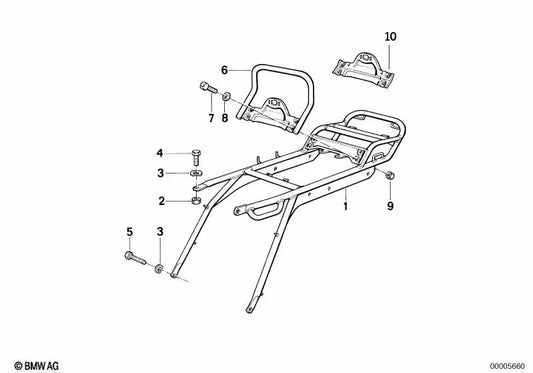 Rear frame Silver for BMW E46, F30, F80 (OEM 46512314266). Original BMW.