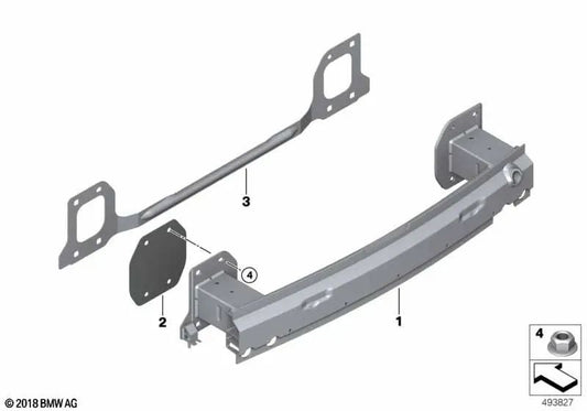 Stoßstangenhalterung hinten für BMW G05, G05N (OEM 51125A1A646). Original BMW