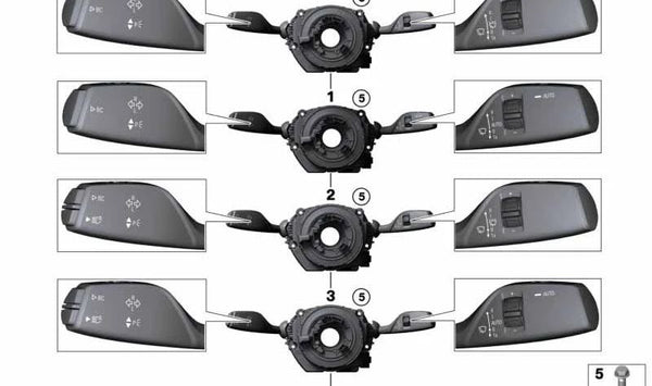 Centro de control de la columna de dirección para BMW Serie 2 F22, F23, F87, Serie 3 F30, F34, F35, F80, Serie 4 F32, F33, F36, F82, F83 (OEM 61315A32CD5). Original BMW.