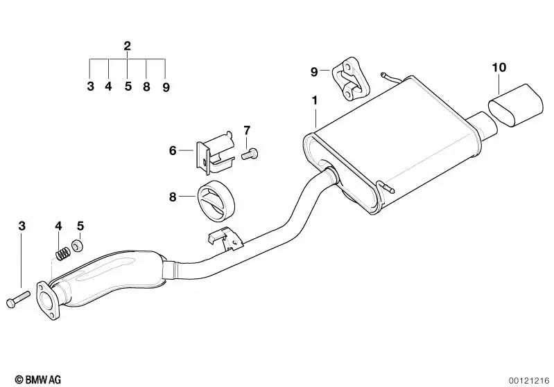 Rear silencer for BMW E46, E70, E53 (OEM 18101433388). Original BMW