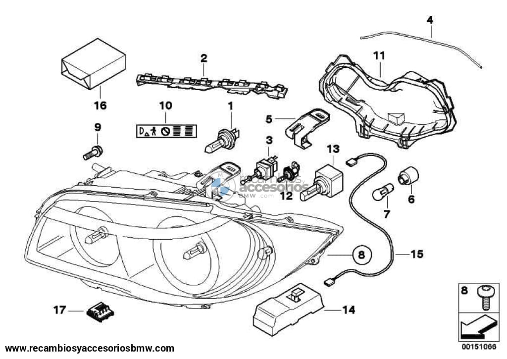 Centralita Mecanismo De Mando Luz Xenon Para Bmw E81 E87 E88 E82. Original Recambios