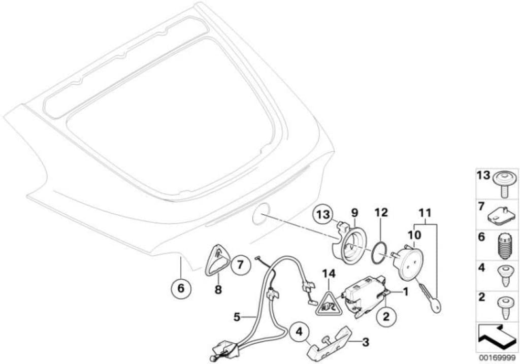 Cerradura De Tapa Maletero Con Microinterruptor Para Bmw E46 E6X E9X E8X. Original Recambios