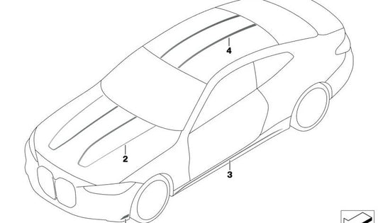 Protector adhesivo para el frontal OEM 51147886392 para BMW G82. Original BMW.