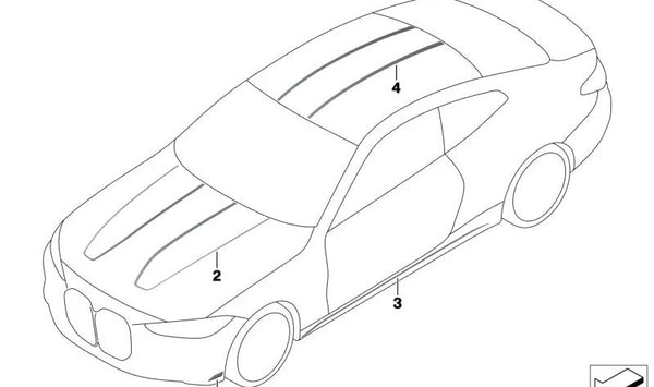 Juego de Aplicación de Película para BMW G82 Serie 4 (OEM 51147886390). Original BMW