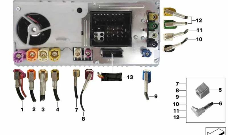 Módulo de Reparación Cableado de Antenas AM/FM para BMW Serie 3 F31N (OEM 61119372323). Original BMW