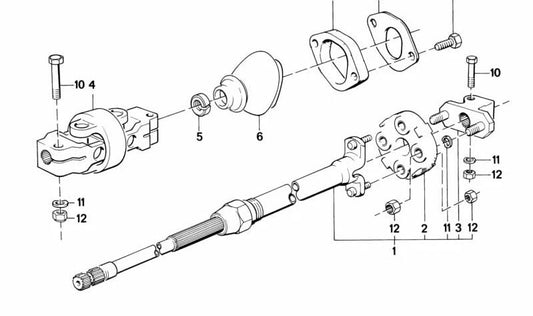 Barra inferior de dirección OEM 32311156841 para BMW E30. Original BMW.