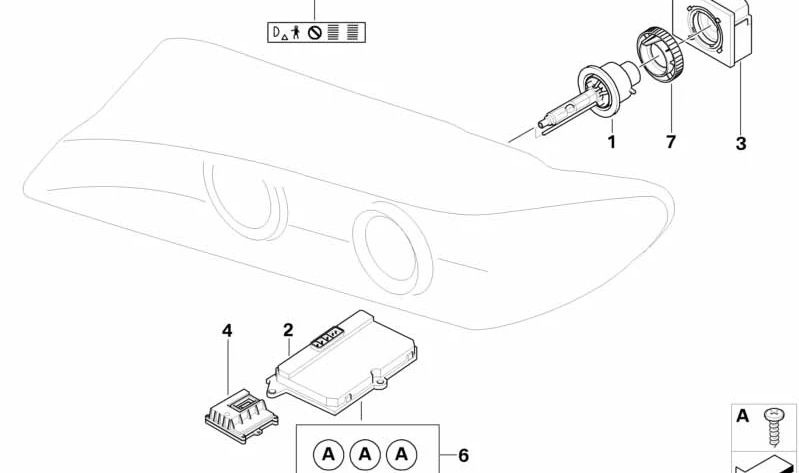 Módulo de control de luz curva OEM 63123448962 para BMW E83 (X3). Original BMW