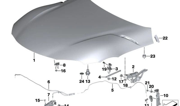 Cable de embrague OEM 51237435523 para BMW G29 (Z4). Original BMW.