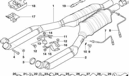 Suporte ao sensor de oxigênio (tubo lambda) OEM 12521741623 para BMW E31. BMW original.