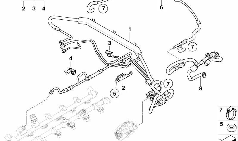 PUBLE DEL COMBUSTO OEM 13537546657 per BMW E65, E66. BMW originale.