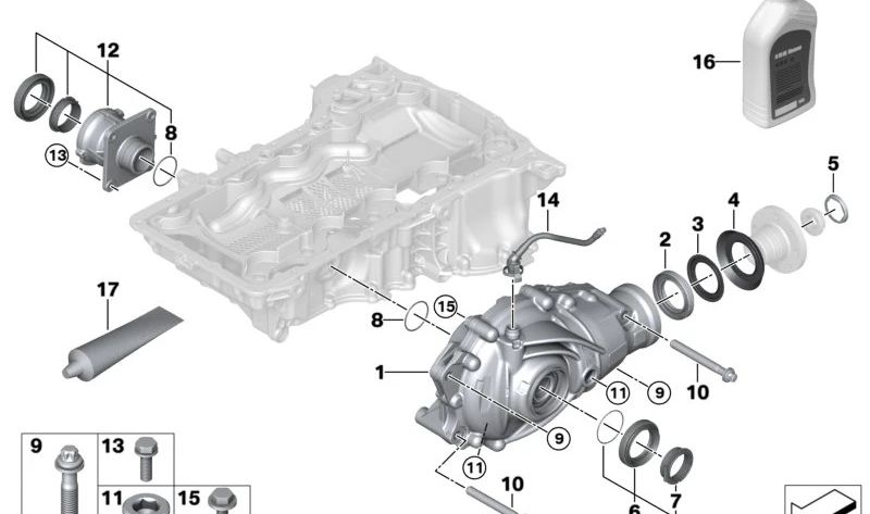 Anillo de montaje para BMW E81, E82, E87, E88, F20, F21, F40 (OEM 31537502681). Original BMW