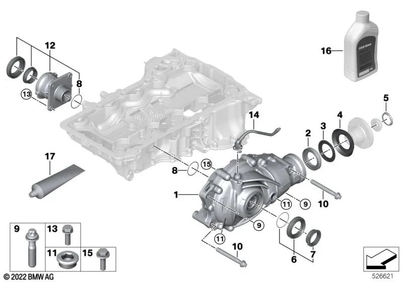 O-Ring para BMW Serie 1 F20, F21, Serie 2 F22, F23, G42, Serie 3 E46, E90, E91, E92, F30, F31, F34, F35, G20, G21, G28, G80, G81, Serie 4 F32, F33, F36, G22, G23, G26, G82, G83, Serie 5 E34, E60, E61, F07, F10, F11, G30, G31, G38, G60, Serie 6 F06, F12, F