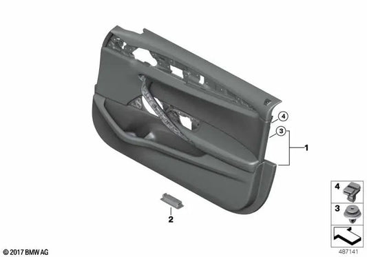 Revestimiento de puerta delantero derecho para BMW Serie 5 G30, G30N, G31, G31N (OEM 51418090466). Original BMW