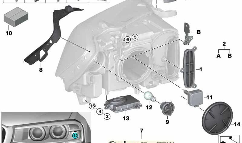 Módulo controlador de faro Xenón OEM 63117440882 para BMW F25, F26. Original BMW.