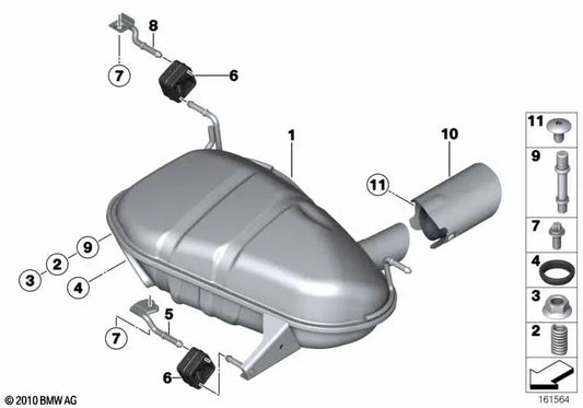 Bolon für BMW E81, E82, E87, E88 Serie 3 E90, E91, E92, E93 x1 E84 (OEM 18307534179). Original BMW