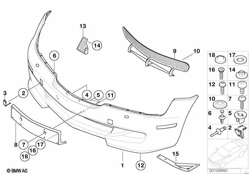 Shock absorber part for BMW F10N, F11N, F07, F06N, F13N (OEM 51118401633). Original BMW.