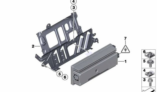 Soporte Amplificador de Audio/Teléfono para BMW X3 F25, X4 F26 (OEM 65159188582). Original BMW