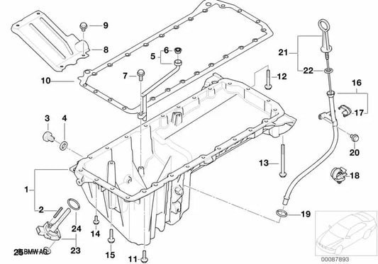 Rasqueta de Aceite para BMW E38 (OEM 11132249614). Original BMW