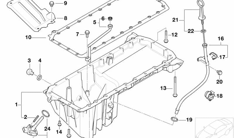 Junta tórica para BMW Serie 7 E38 (OEM 11132247759). Original BMW.