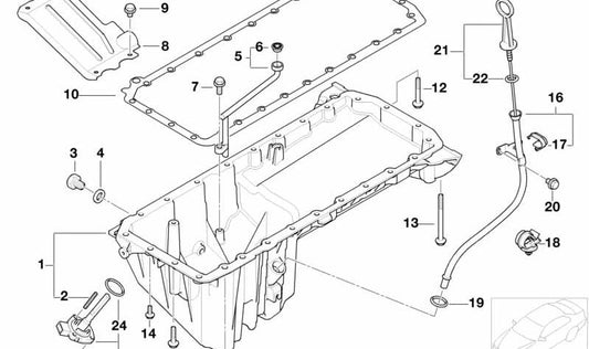 Junta tórica para BMW Serie 7 E38 (OEM 11132247759). Original BMW.