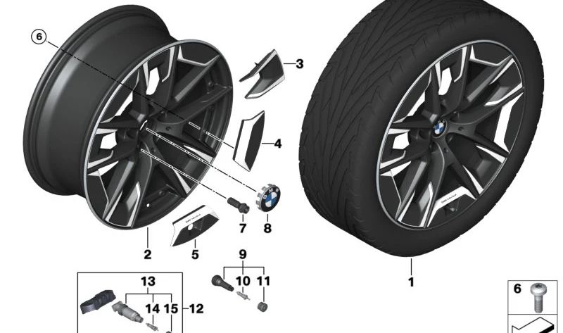 Einleger para BMW Serie 5 G30, G31 (OEM 36116856013). Original BMW