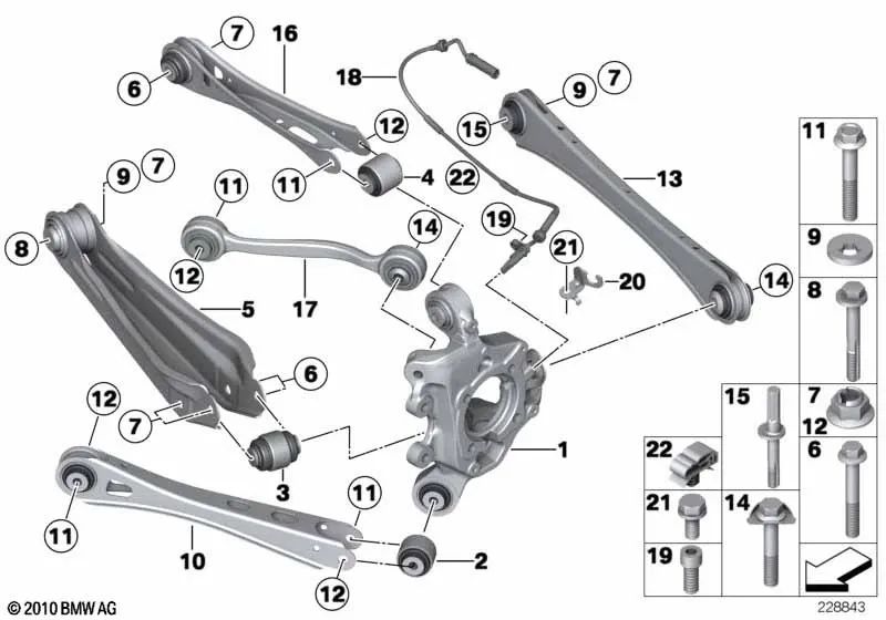 Rótula para BMW X3 F25, X4 F26 (OEM 33326790493). Original BMW