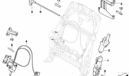 Ajuste de inclinación del respaldo Memory para BMW E60, E61, E65, E66, E70, E71, E72 (OEM 67317075946). Original BMW.