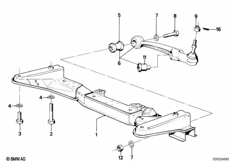 Soporte del Eje Delantero para BMW Serie 3 E21 (OEM 31111121473). Original BMW