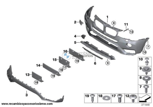 Chapaleta/tapa/embellecedor Ojete De Remolque Delantero Para Bmw F25. Original Recambios