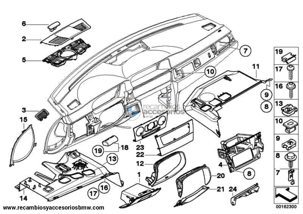 Clip Grapa Embellecedor Salpicadero Para Bmw E90 E91 E92 E93 . Original Bmw. Recambios