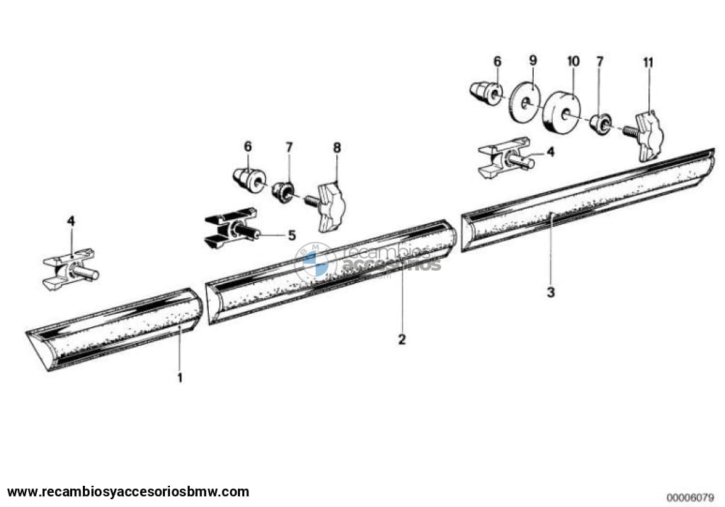 Clip/grapa Moldura/liston Parachoques Lateral Para Bmw E30 E12 E21. Original Bmw. Recambios