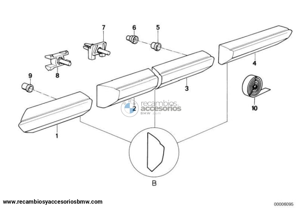 Clip/grapa Moldura/liston Parachoques Lateral Para Bmw E30. Original Recambios