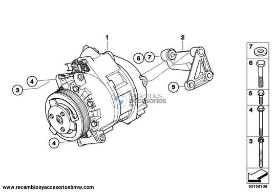 Compresor De Aire Acondicionado M57N2 Para Bmw E70 E71 . Original Bmw. Recambios