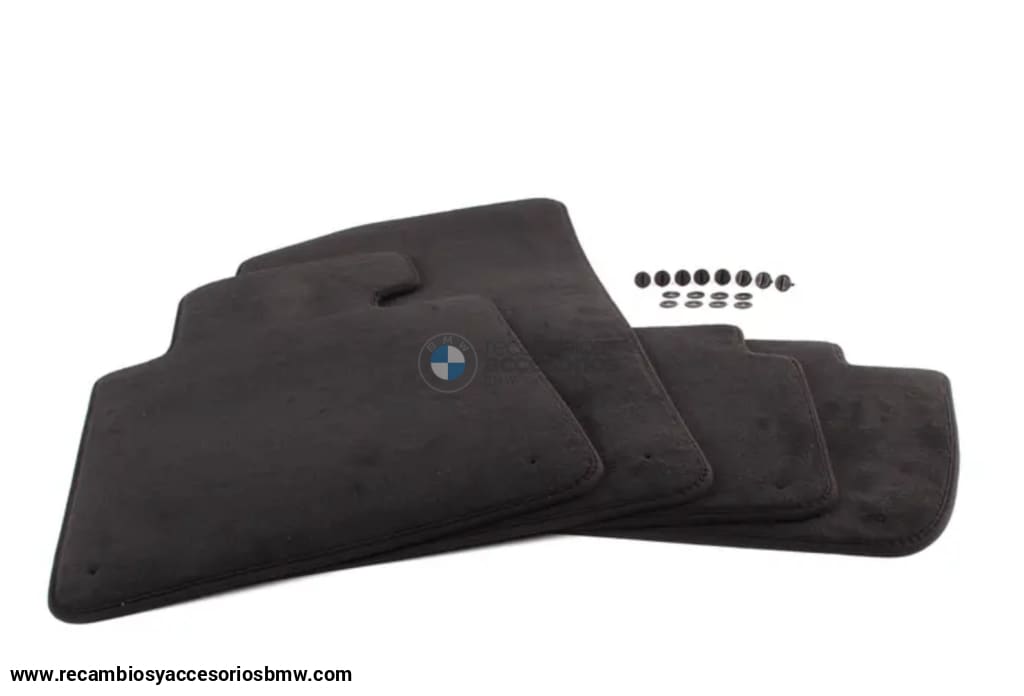 Conjunto De Alfombrillas Velour (4 Unidades) Negro/beige Para Bmw E46 Originales Recambios