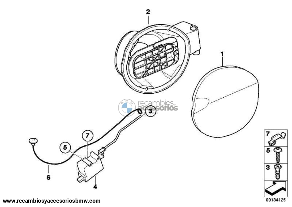 Cuba De Llenado Para Bmw E81 E87. Original Recambios