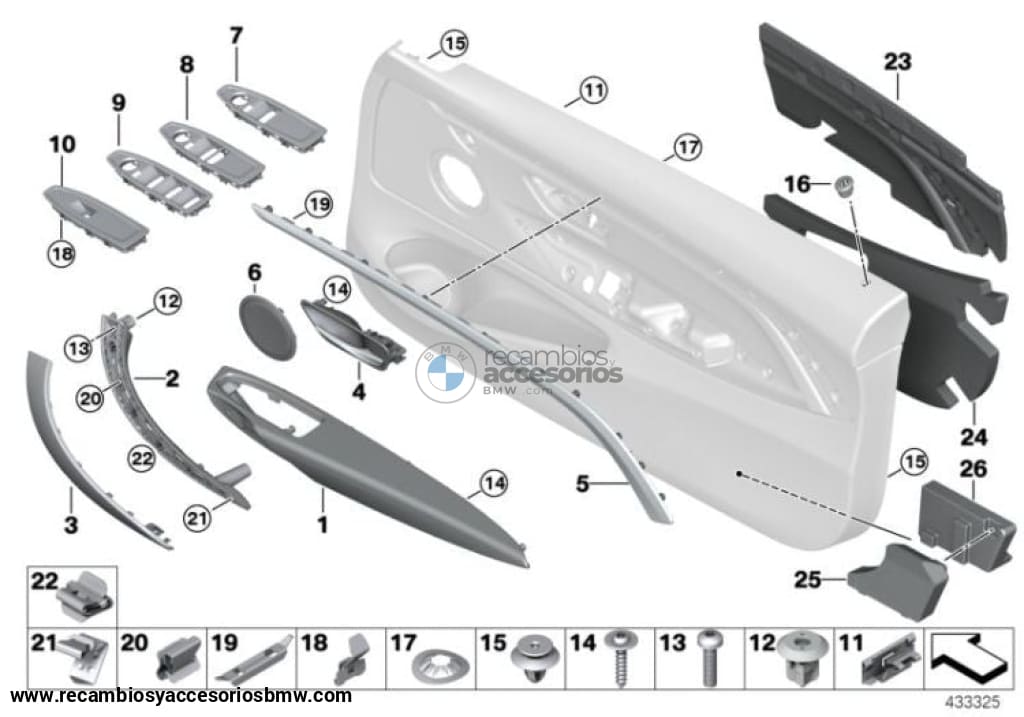 Cubierta Embellecedora Tirador Moldura Manilla Negro Piano Puerta Delantera Para Bmw F30 F31 F34 Gt