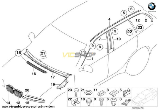 Cubierta Moldura Inferior Faro Delantero Imprimada Para Bmw E46 Berlina/touring. Original Recambios