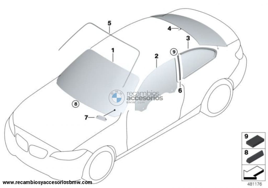 Cubierta Parabrisas Junta Goma Cristal Frontal Para Bmw F20 F21 F22 F872 F23. Original Recambios