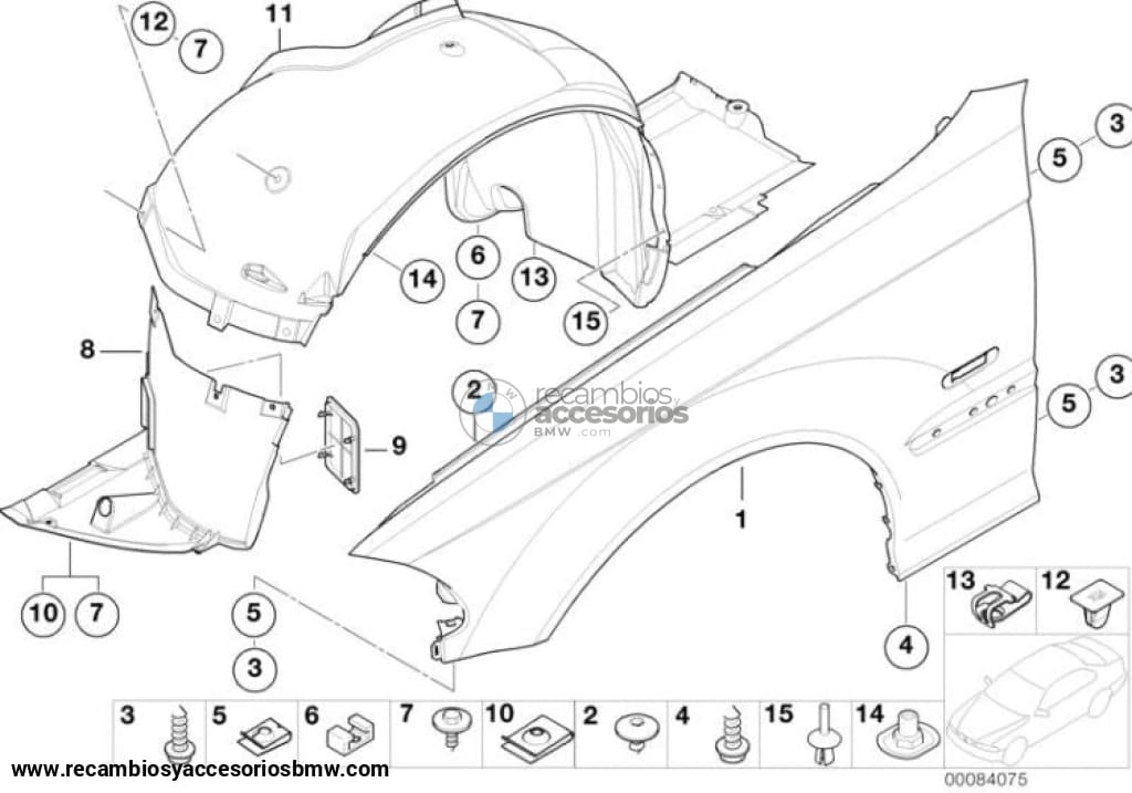 Cubierta Paso De Rueda Delantero Para Bmw E46 M3. Original Recambios