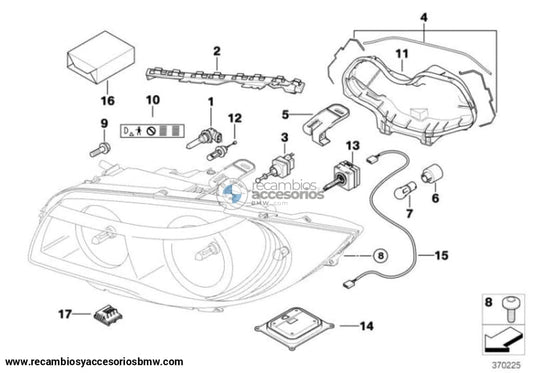 Cubierta Tapa Interior Del Faro Xenon Para Bmw E81 E82 E87 E88 F31 F11 G31 E31 F91 E71. Original