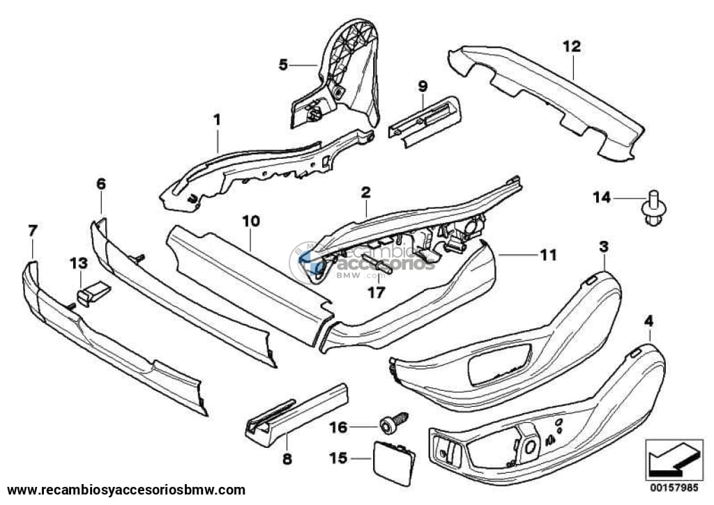 Cubre Riel Superior Exterior Asiento Delantero Negro Para Bmw E70 E71 E72 . Original Bmw. Recambios