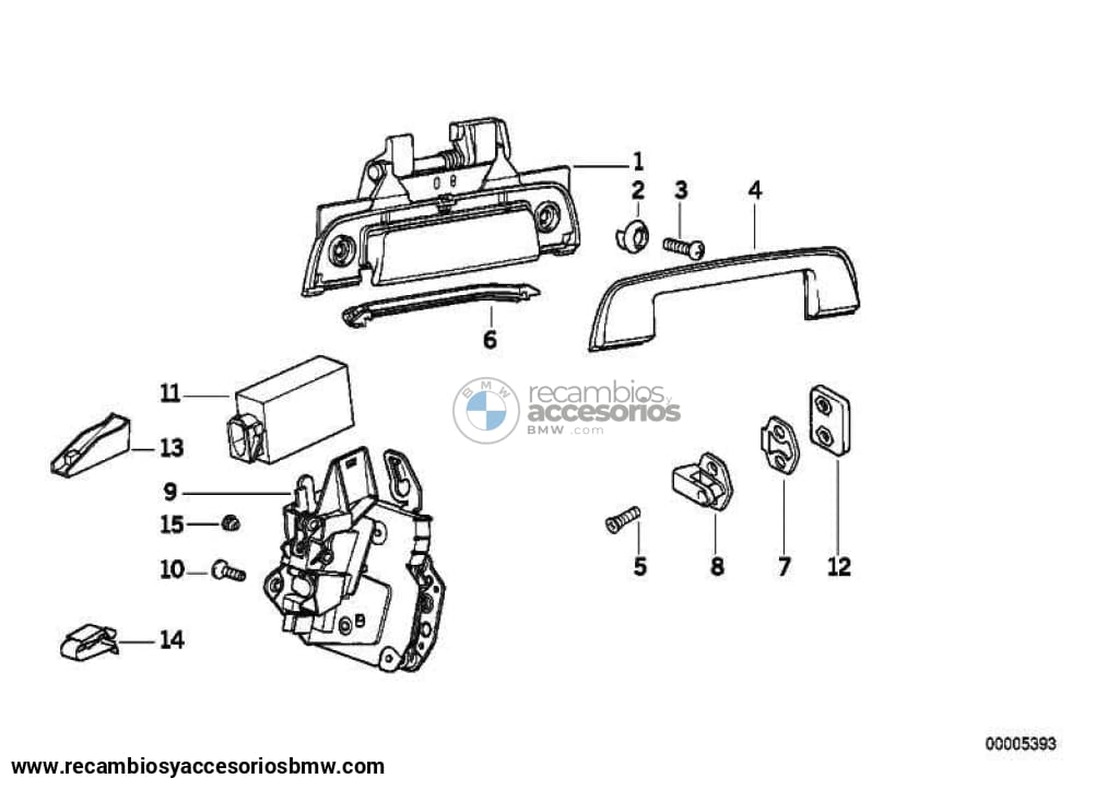 Cuña De Bloqueo Puerta Delanterapara Bmw E36 E34 . Original Recambios