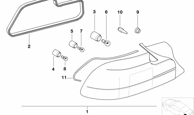 Rear Light Gasket for BMW (OEM 63218407135). Original BMW