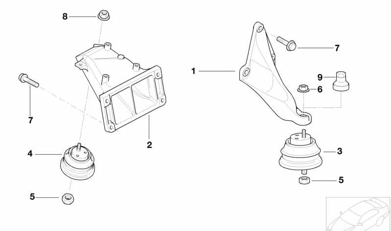 Tuerca de vástago para BMW Serie 5 E39 (OEM 22116754609). Original BMW